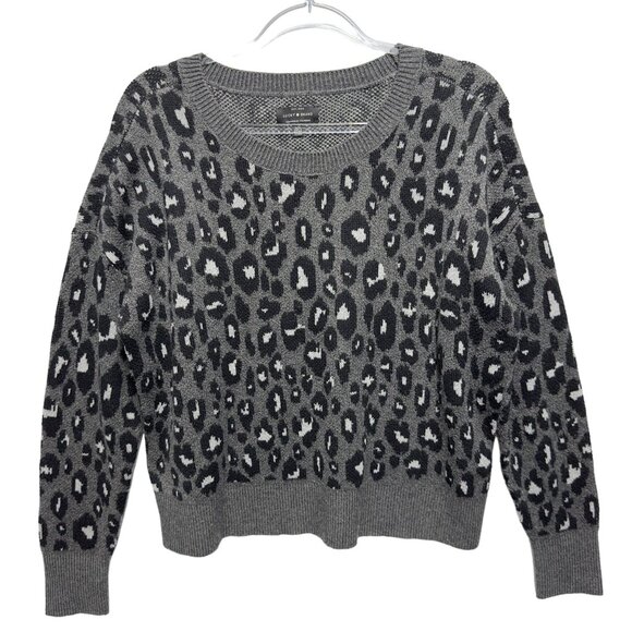 Lucky Brand Thick Knit Leopard Sweater Pullover - Picture 2 of 8
